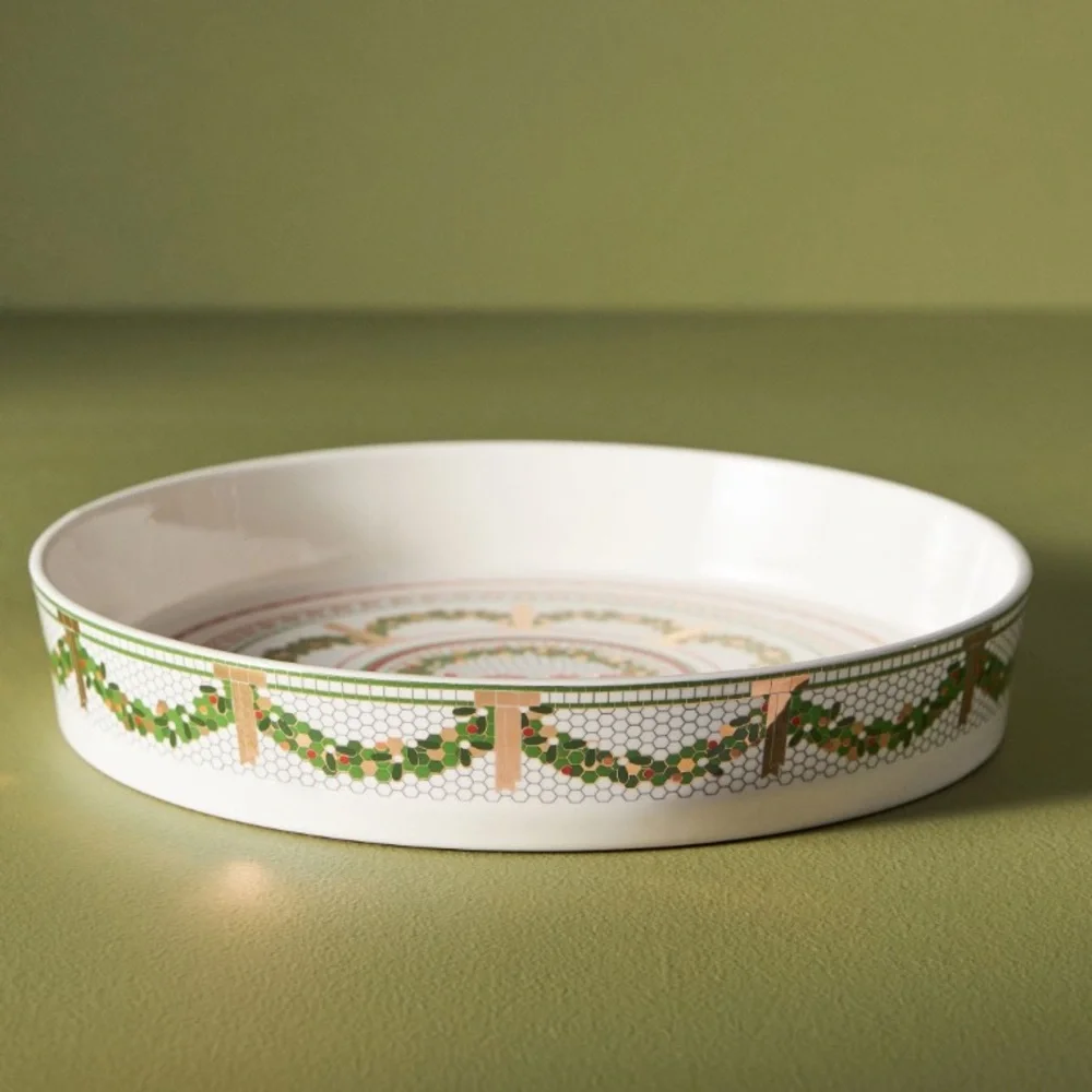 Bistro Tile Pie Dish 24K Gold festive holiday